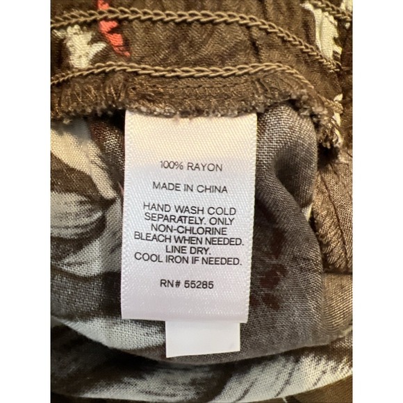 Express Floral Wrap Pull On Rayon Maxi Skirt Size Large Olive Green NWT - Picture 10 of 10